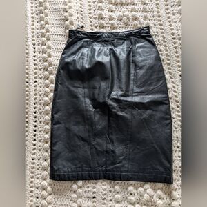 Genuine Leather Pencil Skirt